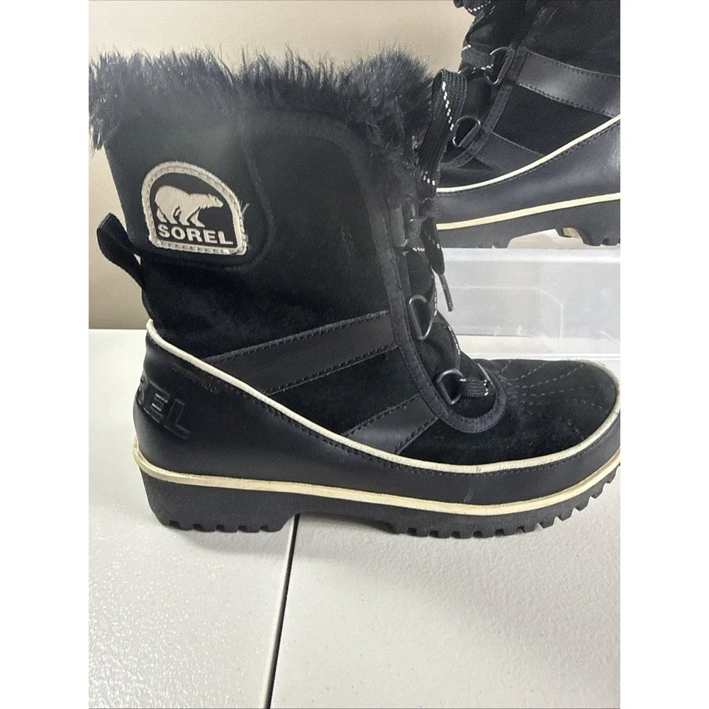 Sorel Tivoli II  Women Faux Fur‎  Suede Boots Waterproof Size US 6.5 Black